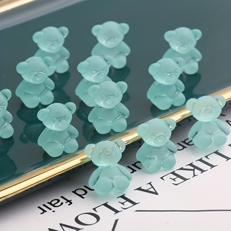 10pcs Frosted Straight Hole Bear Beads DIY Bracelet Necklace Mobile Phone Chain